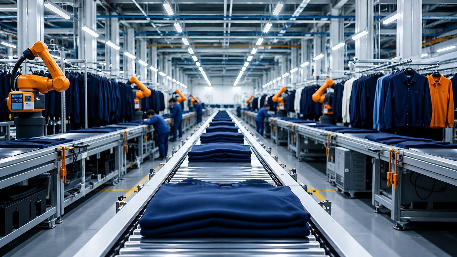 Garment production and finishing line