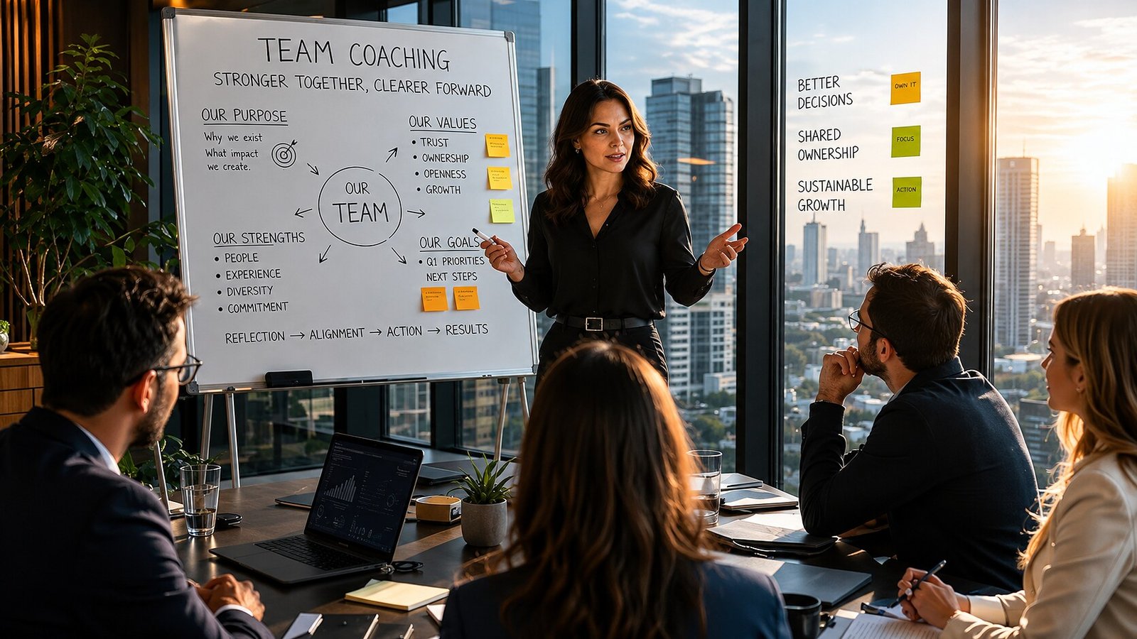 Team coaching and leadership workshop session