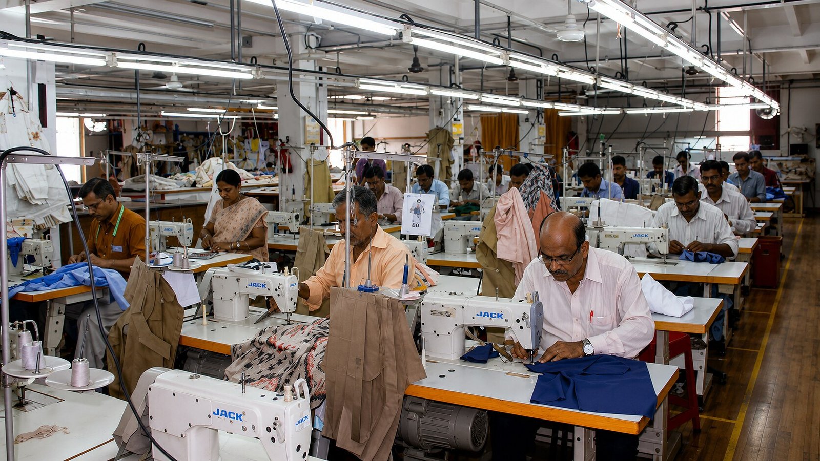 Vocational training on a garment production floor